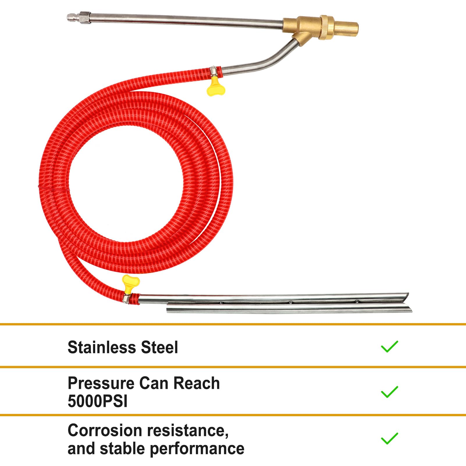 Pressure Washer Sandblasting Kit, 5000 PSI Wet Abrasive Sandblaster Attachment with Goggles, Power Washer Sandblasting with 3 Sets Replacement Ceramics Nozzle, 1/4'' Quick Disconnect Sandblaster Kit