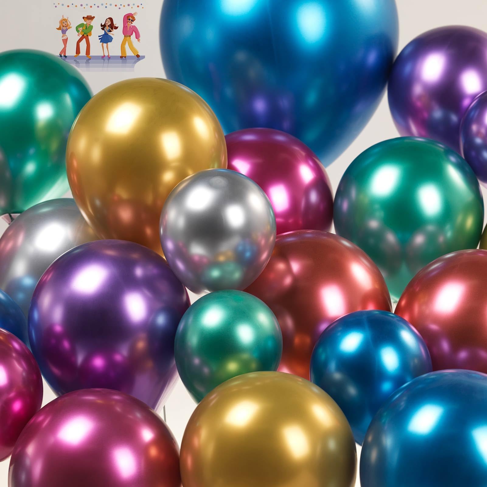 Chrome Balloon garland Arch Kit 130pcs disco party decorations with Metallic purple teal red hot pink Blue &disco ball balloons for 80s 90s birthday Galaxy prom 2024 graduation party decorations