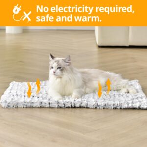 Petace Self Warming Cat Bed, 24" x 18" Ultra Soft Cat Dog Pet Heating Pad for Indoor Outdoor, Non-Slip Heated Cat Mat Thermal Blanket