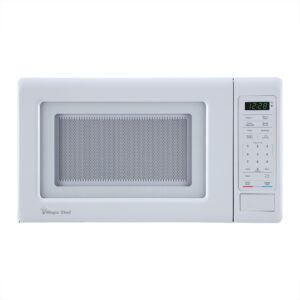 magic chef mc77mw countertop microwave oven, small microwave for compact spaces, 700 watts, 0.7 cubic feet, white