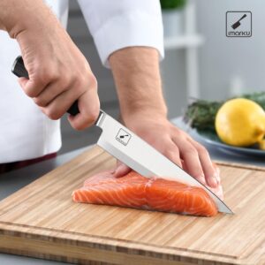 imarku 8 Inch Pro Kitchen Knife High Carbon Stainless Steel EN 1.4116 Japanese Knife Chef's Knives with Ergonomic Handle Single Edge Ultra Sharp Knife Unique Christmas Gifts for Woman and Man