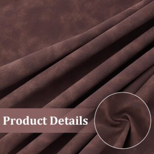 BENECREAT 59x13.7 Inches Suede Leather, Frosted Faux Leather Roll Brown Soft Faux Suede PU Suede Sheets Leatherette Fabric for DIY Projects, Photography Background Decorations