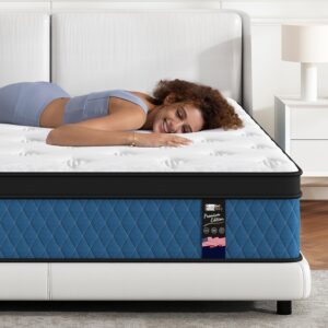 bedstory king size mattress - 14 inch hybrid king mattress in a box - individual pocket springs for motion isolation, 76”x80”