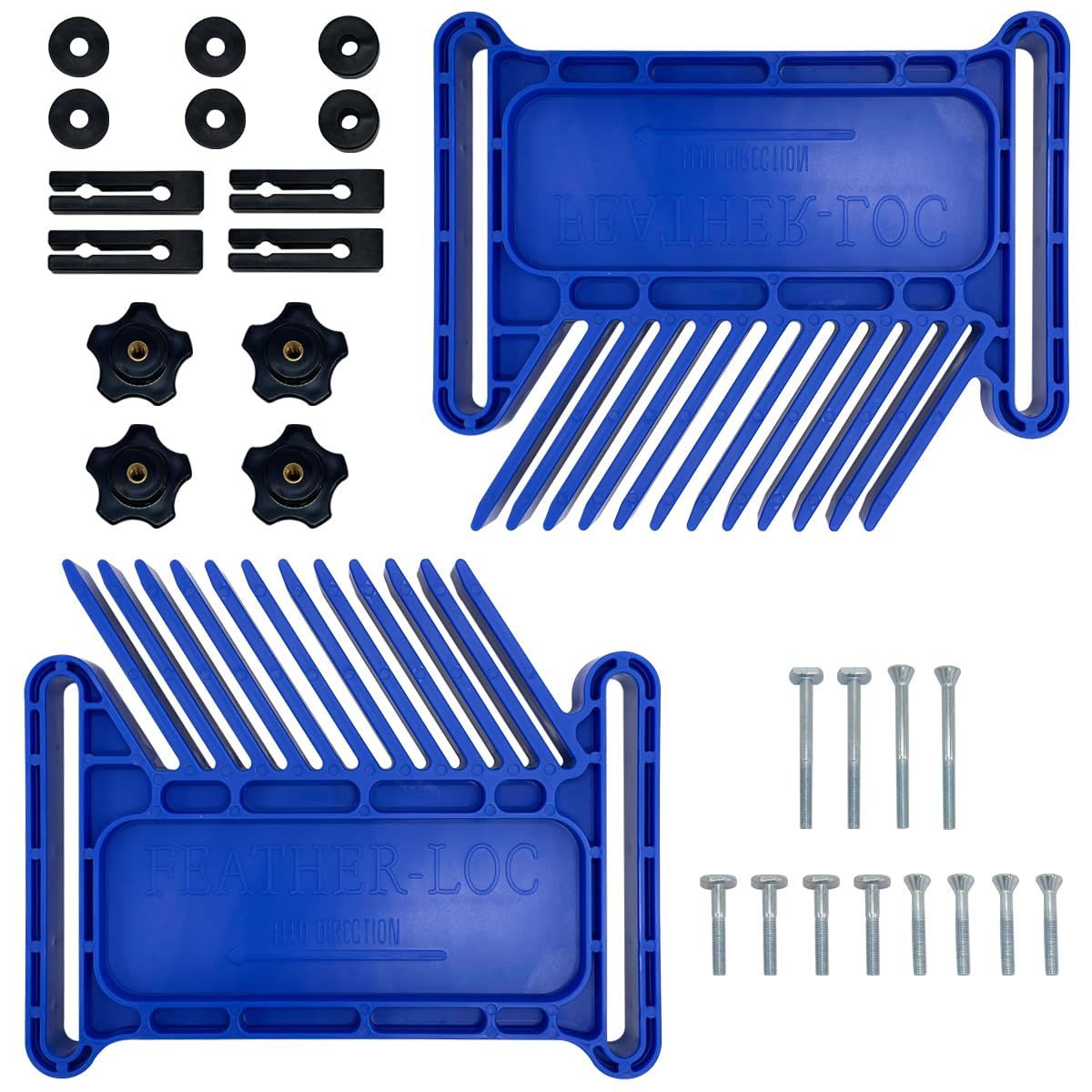 Featherboard Woodworking Tools, Safety Device Stackable Featherboard for Table Saws, Router Tables & Band Saw with Miter Slots, Miter Track, T-Slots, T-Track(2 Pcs)