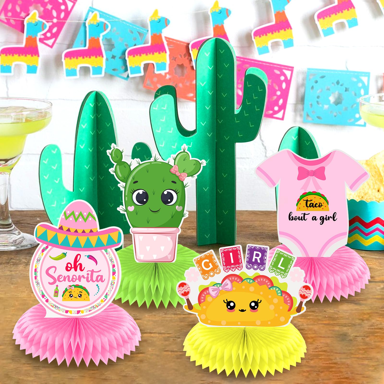 Taco Bout A Baby Decorations for Girl, Taco Baby Shower Honeycomb Centerpiece Mexican Baby Shower Decorations Taco About a Baby Shower Decorations Taco Baby Shower Centerpieces for Girls Party Decor