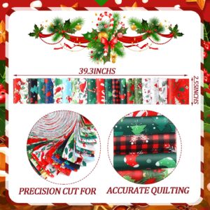 Hosuly 40 Pcs Christmas Fabric Jelly Quilting Strips Patchwork Roll Quilting Fabric Roll up Fabric Quilting Strips 2.55 Inch Precut Santa Claus Patchwork Roll for Craft Sewing DIY Crafts