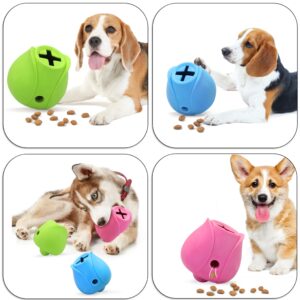 Dxmnoly Dog Treat Ball Food Dispensing Toys, Soft Rubber Chewers Treats Stuffable Dog Toys, Tumbler Leaking Ball Dog Toys for Teeth Cleaning and Food Leakage for Small Medium Large Dogs