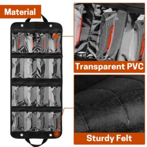 SWISSELITE Knife Display Bag, Felt Knife Display Case, Foldable Knife Storage Holder, Knife Carrying Organizer with 16 Slots