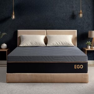 egohome 12 inch twin xl mattress, copper gel cooling memory foam mattress for back pain relief,therapeutic mattress bed in a box, made in usa, certipur-us certified, 38x80x12 black