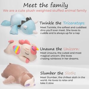 ZYSMALAT Large Weighted Stuffed Animals - Rainbow Unicorn Plush Pillow - 24 inch - 4 lbs - Cute Plushie - Sensory Soft Comfort Companion for Kids and Adults - Calming Huggable Toy