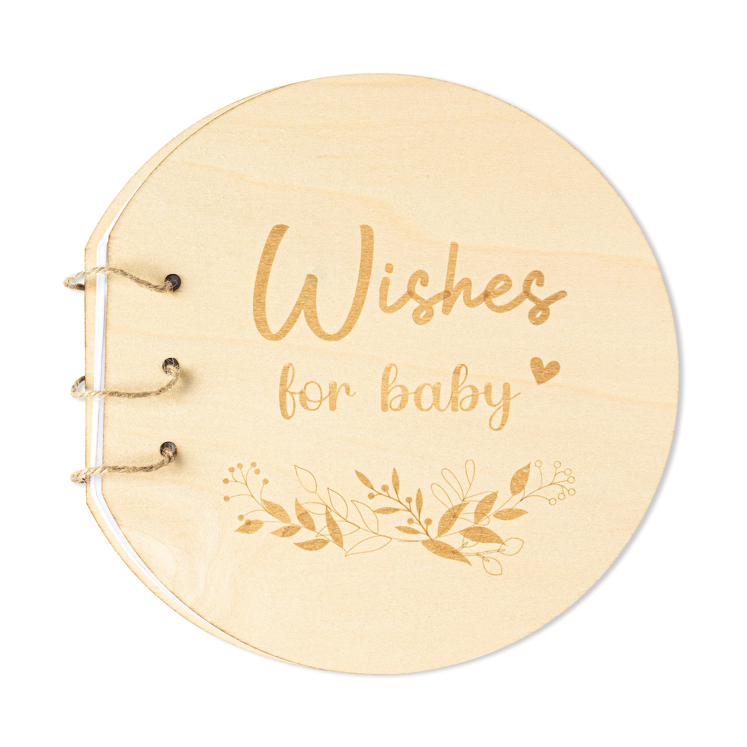 CJiangpo Baby Shower Guest Book Alternatives Wood Baby Shower Sign in Guest Book, Wishes for Baby Shower Advice Book with 35 Blank Pages Baby Memory Book Guestbook Keepsake Gifts for New Parents