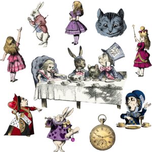 alice in wonderland decor tea party decoration cardboard cutouts 10 pcs double sided laminated