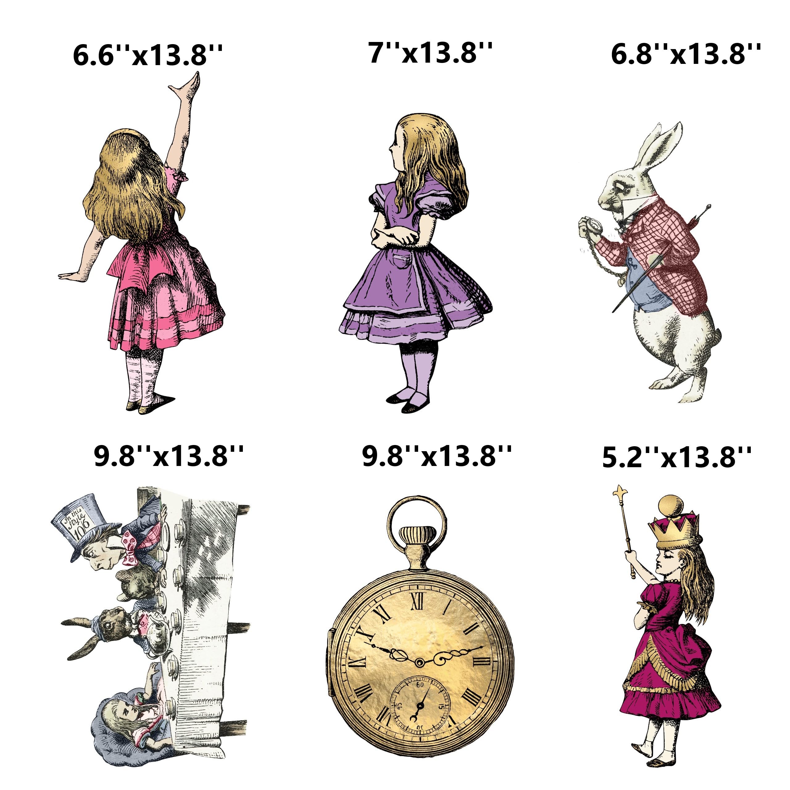 Alice in Wonderland Decor Tea Party Decoration Cardboard Cutouts 10 PCS Double Sided Laminated