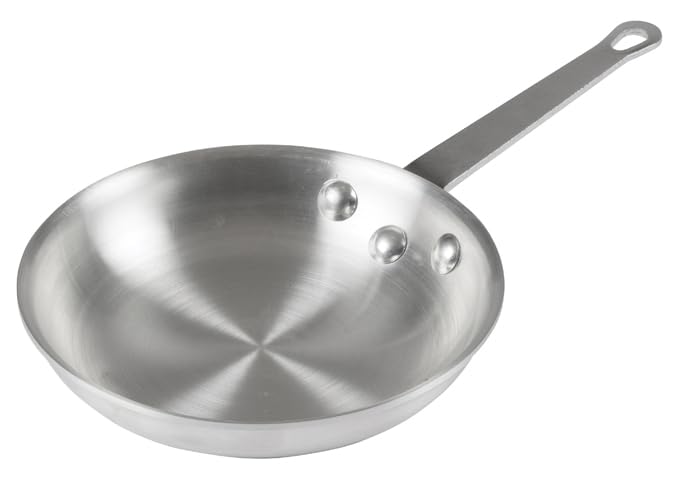 Winco AFP-7A Commercial-Grade Aluminium Fry Pan/Skillet, 7", Silver