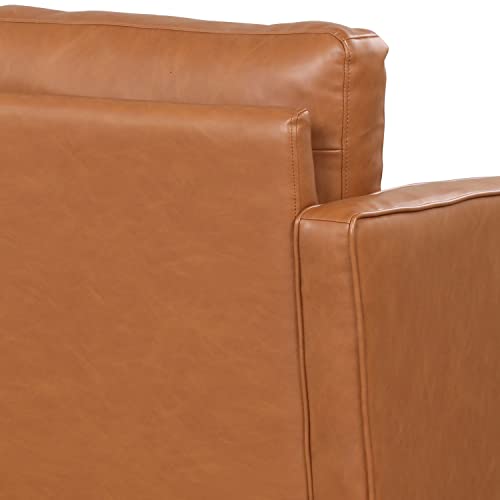 Lifestyle Solutions Lexington Sofa, Faux Leather, Caramel