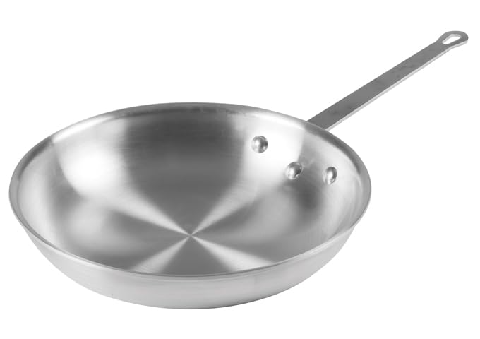 Winco AFP-12A Commercial-Grade Aluminium Fry Pan/Skillet, 12", Silver