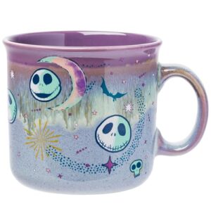 silver buffalo disney nightmare before christmas mystic opulence reactive glaze ceramic camper mug, 20 ounces