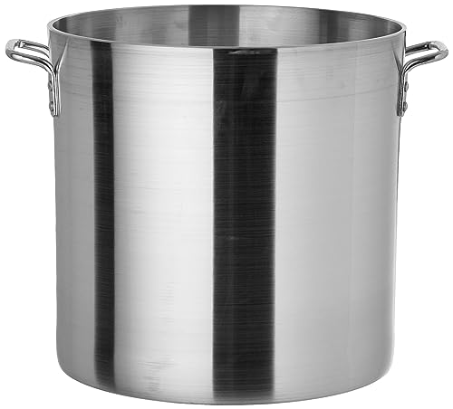 Thunder Group ALSKSP607 Stock Pot, 40 qt, 15" Dia. x 14-1/2"H, 1-1/2"L for Riveted Handle, Aluminum, 6mm Wall Thickness, Dishwasher Safe, Standard Electric, Gas Cooktop