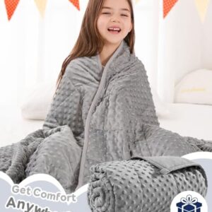 Kivik Weighted Blanket 3lbs, Small Minky Dotted Blankets, Soft Heavy Blanket Throw, Machine Washable, 36 x 48 Inches Grey