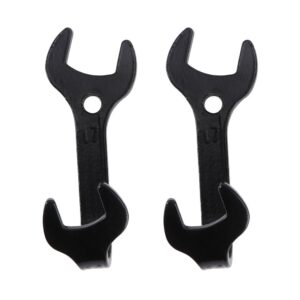 operitacx 2pcs vintage wrench shape hooks: decorative wall hook - black wall hooks - coat hooks wall mounted for coats, bags, towel, hats - wrench hook for bathroom kitchen home or office use