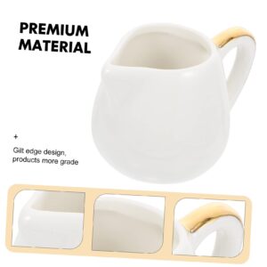 UPKOCH 1pc Milk Jug Cup Milk Creamer Pitcher Coffee Creamer Pitcher Ceramic Cream Jugs Porcelain Tea Cups Gravy Holder Soy Espresso Pot Ceramic Cup European Style Ceramics White Milk Foam