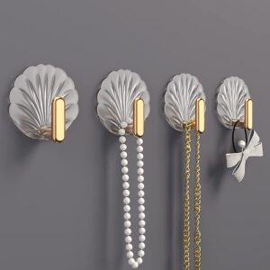 KINTEGOOD Decorative Wall Self Adhesive Hooks, Adhesive Wall Hooks for Hanging Heavy Duty, Over The Door Hooks Key Holder for Wall, Wall Hook Key Purse Hanger Door Hanger Hook (4pcs)