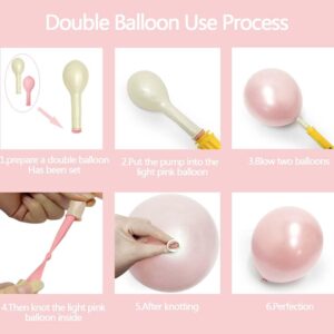 Pearl Pink Balloons Double Stuffed Light Pink Balloons Thick Latex Macaron Baby Pink Different Sizes 18/12/5in Pastel Pink Balloon Arch Kit For Baby Shower Wedding Birthday Party Decor