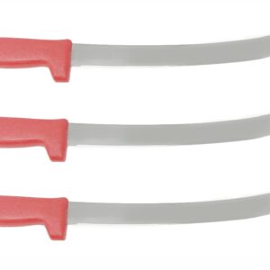 3 Pack - 12” Red Cimiter Butcher Knives - Cimiters - Curved Blades - Cozzini Cutlery Imports