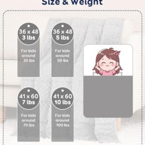 Kivik Weighted Blanket 3lbs, Small Minky Dotted Blankets, Soft Heavy Blanket Throw, Machine Washable, 36 x 48 Inches Grey