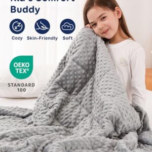 Kivik Weighted Blanket 3lbs, Small Minky Dotted Blankets, Soft Heavy Blanket Throw, Machine Washable, 36 x 48 Inches Grey