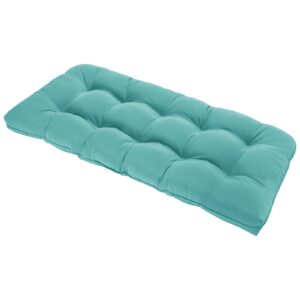 lovtex tufted bench cushions for outdoor furniture, 48 x 18 inchespatio swing cushions teal - overstuffed indoor/outdoor loveseat cushions with round corner