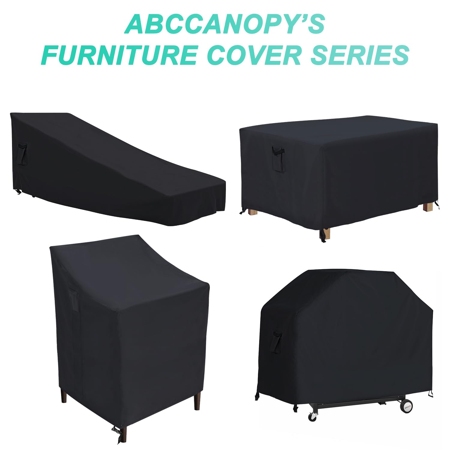 ABCCANOPY Coffee Table Cover Universal Outdoor Table Cover Small Table Cover Waterproof and Dustproof Furniture Cover 48x26x18 Black