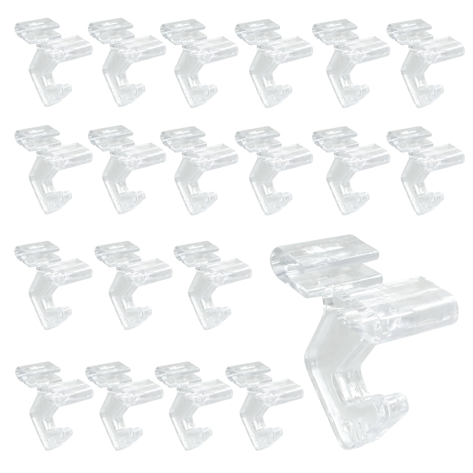 Rierdge Clear Drop Ceiling Hooks, 20Pcs Acrylic Ceiling Hanger Track Clip Suspended Ceiling Hooks for Hanging Plants Decorations