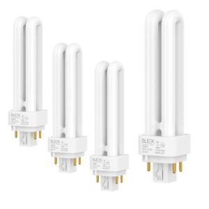 sleeklighting 18 watt t4 double tube cfl 4 pin g24q-2 base light bulb 2700k 1050lm -replaces plc-18w 827 -compact fluorescent - warm white light 4pack