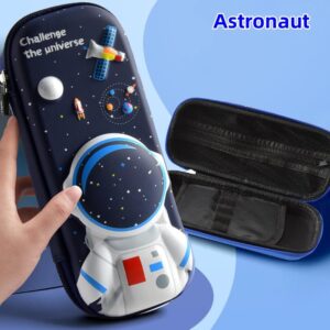 Hianan 3D Pencil Case for Kids, Waterproof Pencil Box with Compartments Pen Pouch (Astronaut)