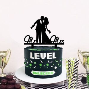 Funny Game Console Wedding Cake Topper Video Game Gamer Gaming Couple Game controller Cake Topper For Wedding Bridal Shower Engagement anniversary Party Decorations