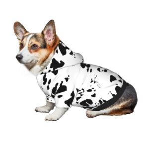 dalmatian print pet dog cat hoodies with pocket halloween cosplay clothes costume sweaters outfits pullover sweatshirt for large medium small dogs size medium