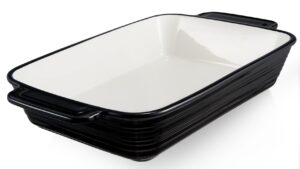 lifver casserole dish for oven, 9x13 ceramic baking dish, 115oz large lasagna pan, durable deep baking pan with handles, oven safe, home & kitchen decor gifts, black