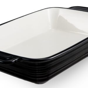 LIFVER Casserole Dish for Oven, 9x13 Ceramic Baking Dish, 115oz Large Lasagna Pan, Durable Deep Baking Pan with Handles, Oven Safe, Home & Kitchen Decor Gifts, Black