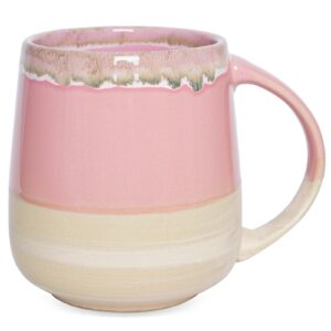 bosmarlin extra large ceramic coffee mug, 23 oz, dishwasher and microwave safe, oversized big tea cup, reactive glaze (pink)