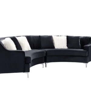 Eafurn 140.94" Symmetrical Curved Modular Sectional Sofa, 6 Seaters Oversized Semi Circular Couch with Metal Legs and Pillows, Modern Tufted Corner Sofa&Couch for Living Room Apartment Big Places