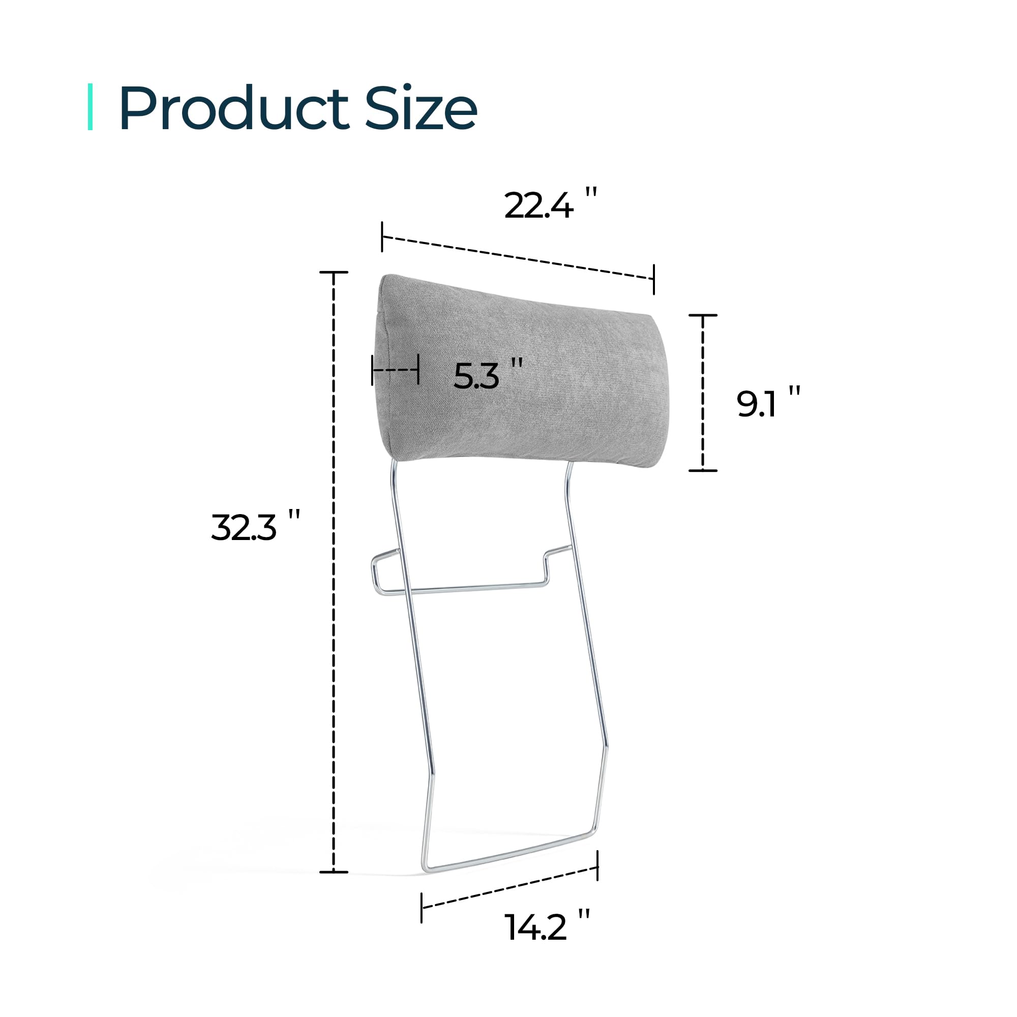 LINSY HOME Sofa Headrest Module for Modular Sectional Sofa, Extend The Backrest, Tailor-Made for Rubik Modular Couch, High Back Sectional Sofa, Metal Frame, 2 Pieces, Light Grey