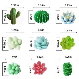 Navani 9 Pack Succulent Silicone Mold,Flower Resin Mold,Silicone Candle Molds.3D Cacti Candle Mold Silicone for Scented Candles Soaps Making, Wax, Resin Casting,Soap Cake Dessert Mousse Mold (A)