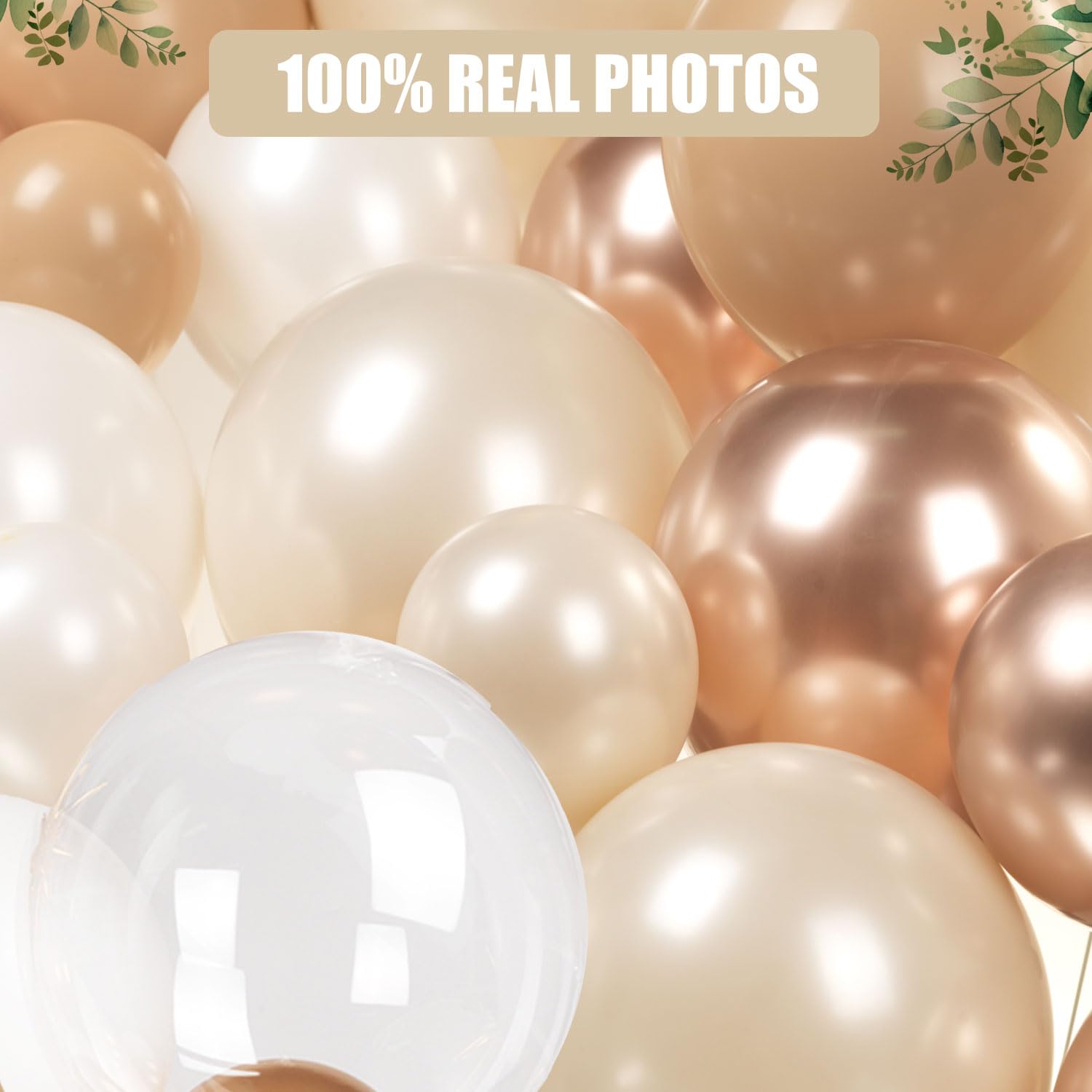 Pearl White Double Stuffed Balloon Arch Metallic Champagne Balloon Garland Neutral Balloon Arch Kit Nude Bobo Cream Apricot Coffee Sand Globos For Boho Baby Wedding Bridal Shower Backdrop Decorations