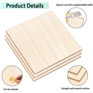 DIYDEC 18 Pack Basswood Sheets 6X 6 x 1/16 Inch Thin Plywood Wood Sheets Unfinished Wood Squares Boards Balsa Wood Sheets for Crafts Architectural Models Laser Cutting Wood Burning and Drawing