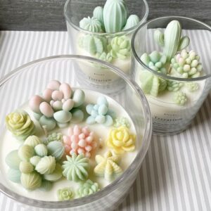 Navani 9 Pack Succulent Silicone Mold,Flower Resin Mold,Silicone Candle Molds.3D Cacti Candle Mold Silicone for Scented Candles Soaps Making, Wax, Resin Casting,Soap Cake Dessert Mousse Mold (A)