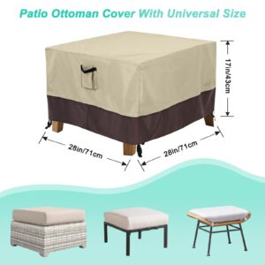 ABCCANOPY Ottoman Cover Upholstered Chair Cover Universal Furniture Cover Chair Cover Common Indoor and Outdoor Waterproof and Dustproof 28x28x17 Beige Brown