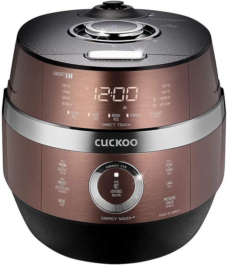 CUCKOO CRP-JHR1009F | 10-Cup (Uncooked) Induction Heating Pressure Rice Cooker | 19 Menu Options, Auto-Clean, Voice Guide, Made in Korea | Copper (Renewed) (Renewed)