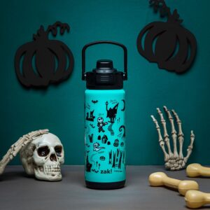 zak! Beacon Insulated Bottle, Disney The Nightmare Before Christmas - 20 oz - Durable Stainless Steel - Double-Wall Vacuum Insulation, Silicone Spout &Leak-Proof Lid - Dishwasher Safe