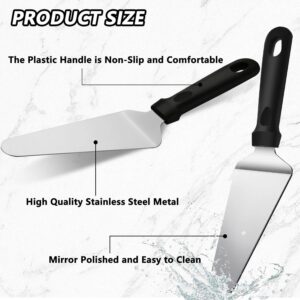 RHBLME 25PCS Pie Server, Pie Server Spatula Pizza Server Spatula Stainless Steel Cake Server Spatula Non Slip Easy to Grip Baking Triangular Spade Plastic Handle Shovel for Desserts Pizza Pie Cake